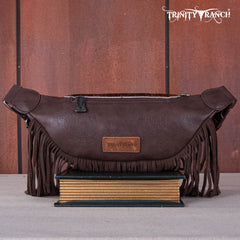 TR165-194A  Trinity Ranch Genuine Hair-On Cowhide Fringe Belt Bag