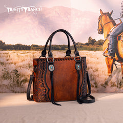 TR192G-8322  Trinity Ranch Concho Collection Tote/Crossbody