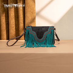 TR194-181  Trinity Ranch  Floral Tooled Collection Clutch/Crossbody