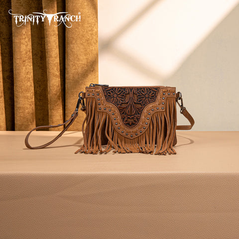 TR194-181  Trinity Ranch  Floral Tooled Collection Clutch/Crossbody