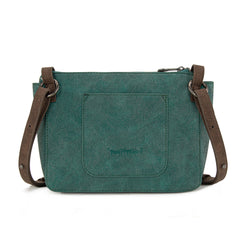 TR196-8287  Trinity Ranch Aztec Tooled Fringe Crossbody