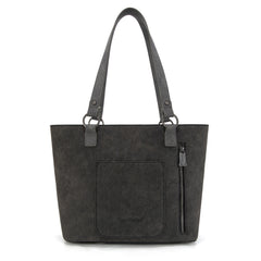 TR196G-8317  Trinity Ranch  Aztec Tooled Fringe Concealed Carry Tote