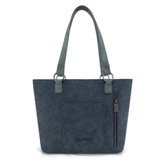 TR196G-8317  Trinity Ranch  Aztec Tooled Fringe Concealed Carry Tote