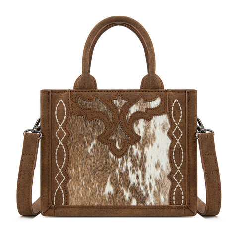 TR198-8121  Trinity Ranch Western Hair-On Cowhide Mini Tote/Crossbody