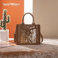 TR198-8121  Trinity Ranch Western Hair-On Cowhide Mini Tote/Crossbody