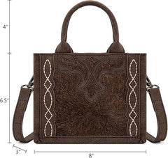 TR198-8121  Trinity Ranch Western Hair-On Cowhide Mini Tote/Crossbody