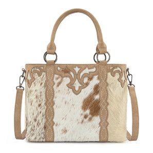TR198G-8899 Trinity Ranch Genuine Hair-On Cowhide Collection Concealed Carry Tote