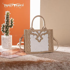 TR198-8121  Trinity Ranch Western Hair-On Cowhide Mini Tote/Crossbody