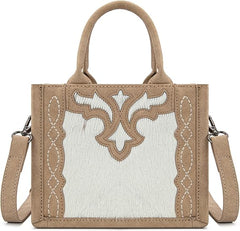 TR198-8121  Trinity Ranch Western Hair-On Cowhide Mini Tote/Crossbody