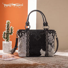 TR198G-8899 Trinity Ranch Genuine Hair-On Cowhide Collection Concealed Carry Tote