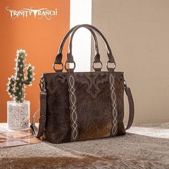 TR198G-8899 Trinity Ranch Genuine Hair-On Cowhide Collection Concealed Carry Tote