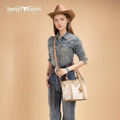 TR198G-8899 Trinity Ranch Genuine Hair-On Cowhide Collection Concealed Carry Tote