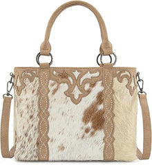 TR198G-8899 Trinity Ranch Genuine Hair-On Cowhide Collection Concealed Carry Tote