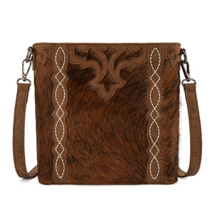 TR198G-9360  Trinity Ranch Western Hair-On Cowhide Concealed Carry Crossbody