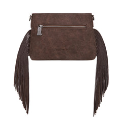 TR200-1814 Trinity Ranch  Floral Tooled Hair-On Cowhide Crossbody - Coffee