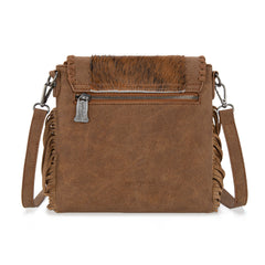 TR201-8360 Trinity Ranch Fringe Hair-On Cowhide Crossbody - Brown