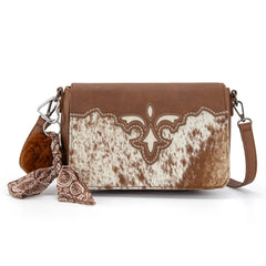 TR202-8320BR  Trinity Ranch Genuine Cowhide Crossbody - Brown
