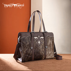 TR202G-8355CF  Trinity Ranch Genuine Cowhide Carry-All Cowhide Concealed Carry Large Tote /Crossbody - Coffee