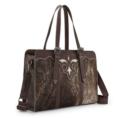 TR202G-8355CF  Trinity Ranch Genuine Cowhide Carry-All Cowhide Concealed Carry Large Tote /Crossbody - Coffee