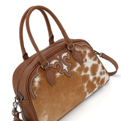 TR202-S5110BR  Trinity Ranch Genuine Cowhide Satchel/Crossbody -Brown