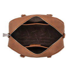 TR202-S5110BR  Trinity Ranch Genuine Cowhide Satchel/Crossbody -Brown