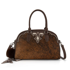 TR202-S5110CF  Trinity Ranch Genuine Cowhide Satchel/Crossbody -Coffee
