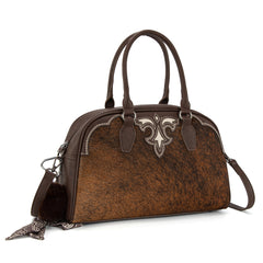 TR202-S5110CF  Trinity Ranch Genuine Cowhide Satchel/Crossbody -Coffee