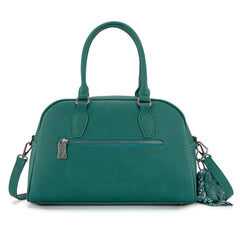 TR202-S5110TQ  Trinity Ranch Geniune Cowhide Satchel/Crossbody - Turquoise
