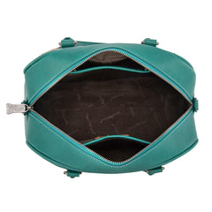 TR202-S5110TQ  Trinity Ranch Geniune Cowhide Satchel/Crossbody - Turquoise