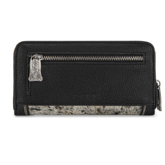 TR202-W2001BK  Trinity Ranch Hair-On Cowhide RFID Protected Collection Wallet - Black