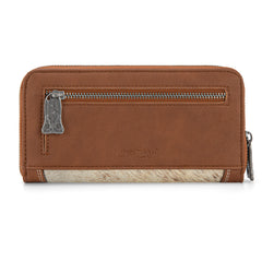 TR202-W2001BR  Trinity Ranch Hair-On Cowhide RFID Protected Collection Wallet - Brown