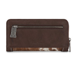 TR202-W2001CF Trinity Ranch Hair-On Cowhide RFID Protected Collection Wallet - Coffee