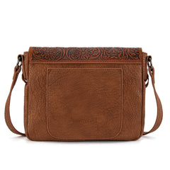 TR203-8360  Trinity Ranch Genuine Hair-On Cowhide Tooled Collection Crossbody
