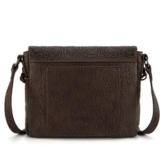 TR203-8360  Trinity Ranch Genuine Hair-On Cowhide Tooled Collection Crossbody