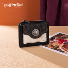 TR203-W2003 Trinity Ranch Hair-On Cowhide Tooled Collection Wallet