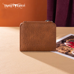 TR203-W2003 Trinity Ranch Hair-On Cowhide Tooled Collection Wallet