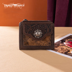TR203-W2003 Trinity Ranch Hair-On Cowhide Tooled Collection Wallet