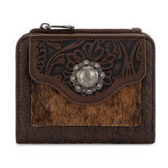 TR203-W2003 Trinity Ranch Hair-On Cowhide Tooled Collection Wallet