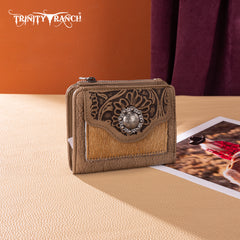 TR203-W2003 Trinity Ranch Hair-On Cowhide Tooled Collection Wallet