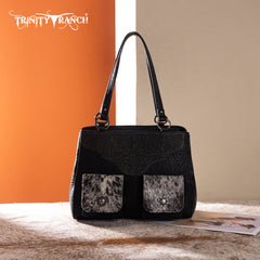 TR203G-8600  Trinity Ranch Genuine Hair-On Cowhide Tooled Collection Concealed Carry Tote