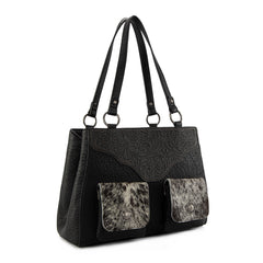 TR203G-8600  Trinity Ranch Genuine Hair-On Cowhide Tooled Collection Concealed Carry Tote