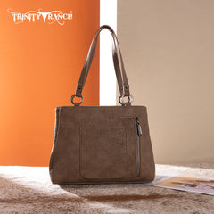TR203G-8600  Trinity Ranch Genuine Hair-On Cowhide Tooled Collection Concealed Carry Tote