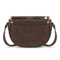 TR204-8360  Trinity Ranch Western Hair-On Cowhide Saddle Crossbody -Coffee