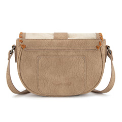 TR204-8360  Trinity Ranch Western Hair-On Cowhide Saddle Crossbody - Tan