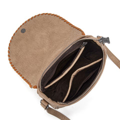 TR204-8360  Trinity Ranch Western Hair-On Cowhide Saddle Crossbody - Tan
