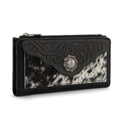 TR203-W2002 Trinity Ranch Hair-On Cowhide Tooled Collection Wallet