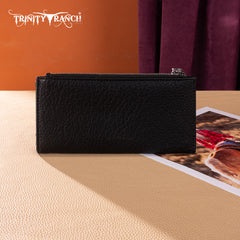 TR203-W2002 Trinity Ranch Hair-On Cowhide Tooled Collection Wallet