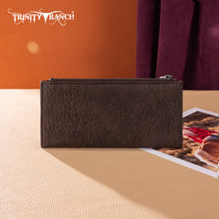 TR203-W2002 Trinity Ranch Hair-On Cowhide Tooled Collection Wallet