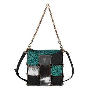 TR26012 Trinity Ranch Patchwork Chain Shoulder Crossbody Bag
