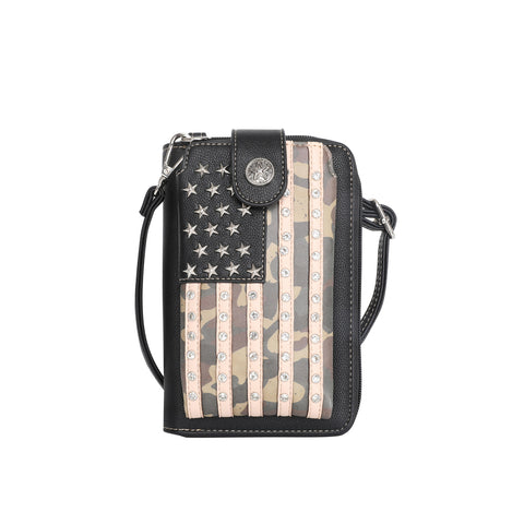 US04-183 Montana West Western American Pride Phone Case Crossbody Wallet